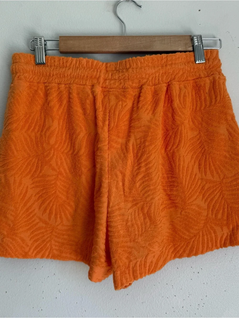 Set L*space Fronds Forever Terry Button Up Shirt and Drawstring Shorts in Orange - Picture 9 of 11